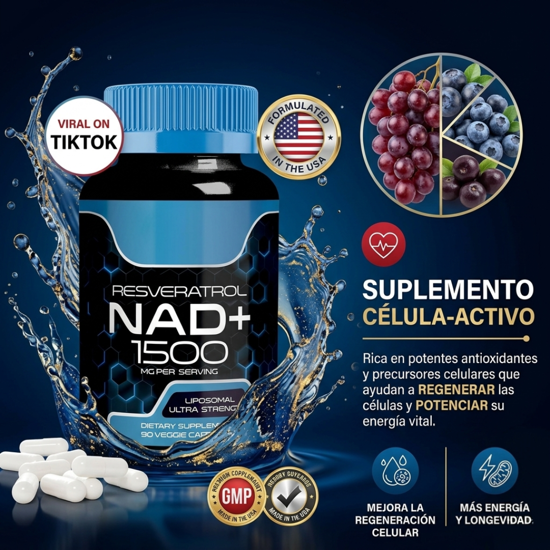 NAD+ Resveratrol 1500 — Mas Energía  y presencia