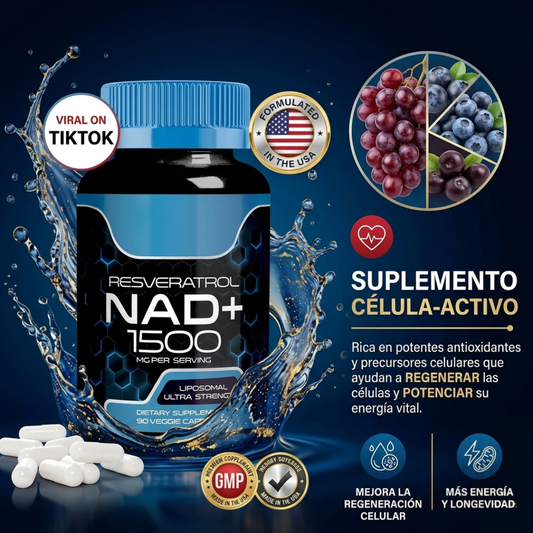 NAD+ Resveratrol 1500 — Mas Energía  y presencia